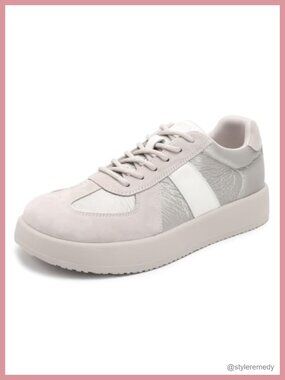 Platform Sneakers for Women Leather Lace-Up Non-Slip Fashion Walking Shoes